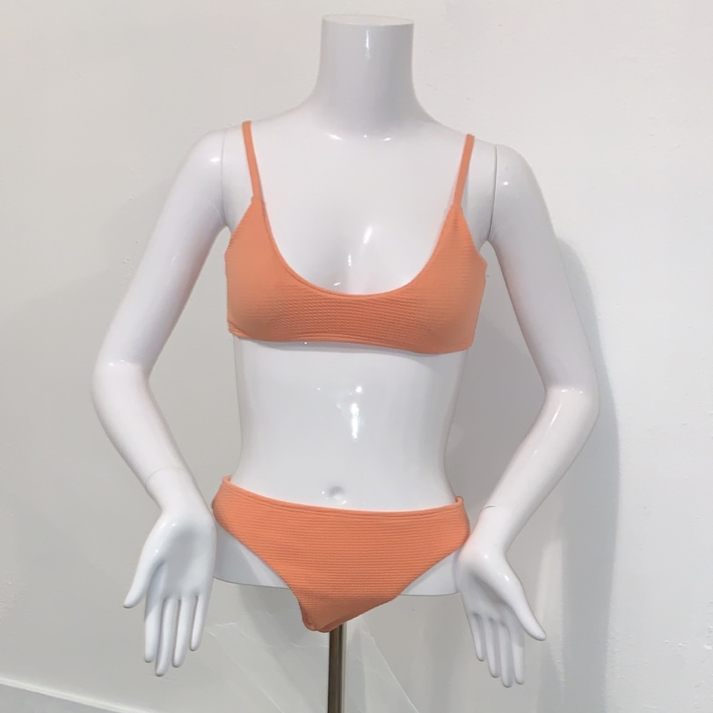 Orange Ribbed Zaful Bikini